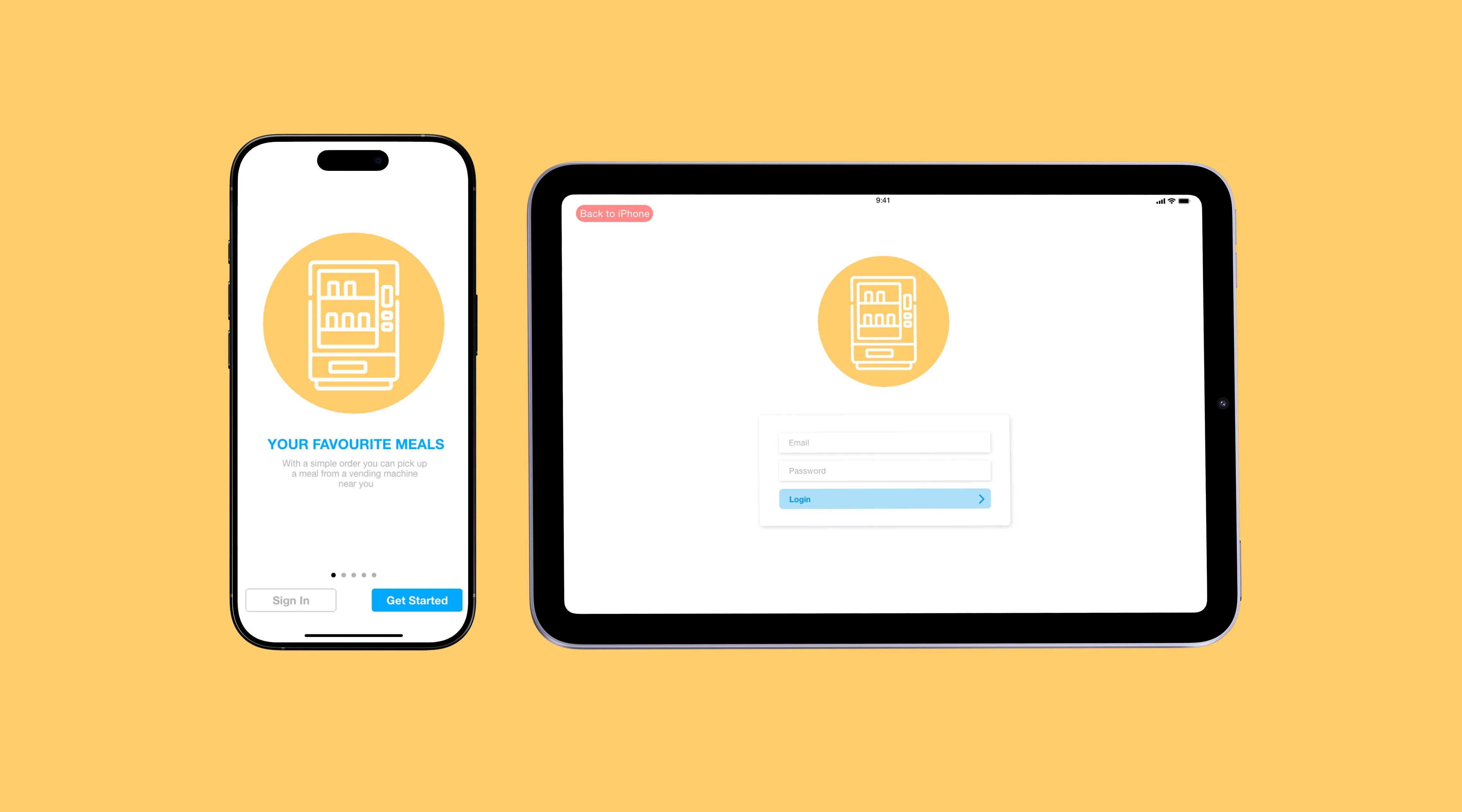 Vendor Out mobile and tablet ordering interfaces