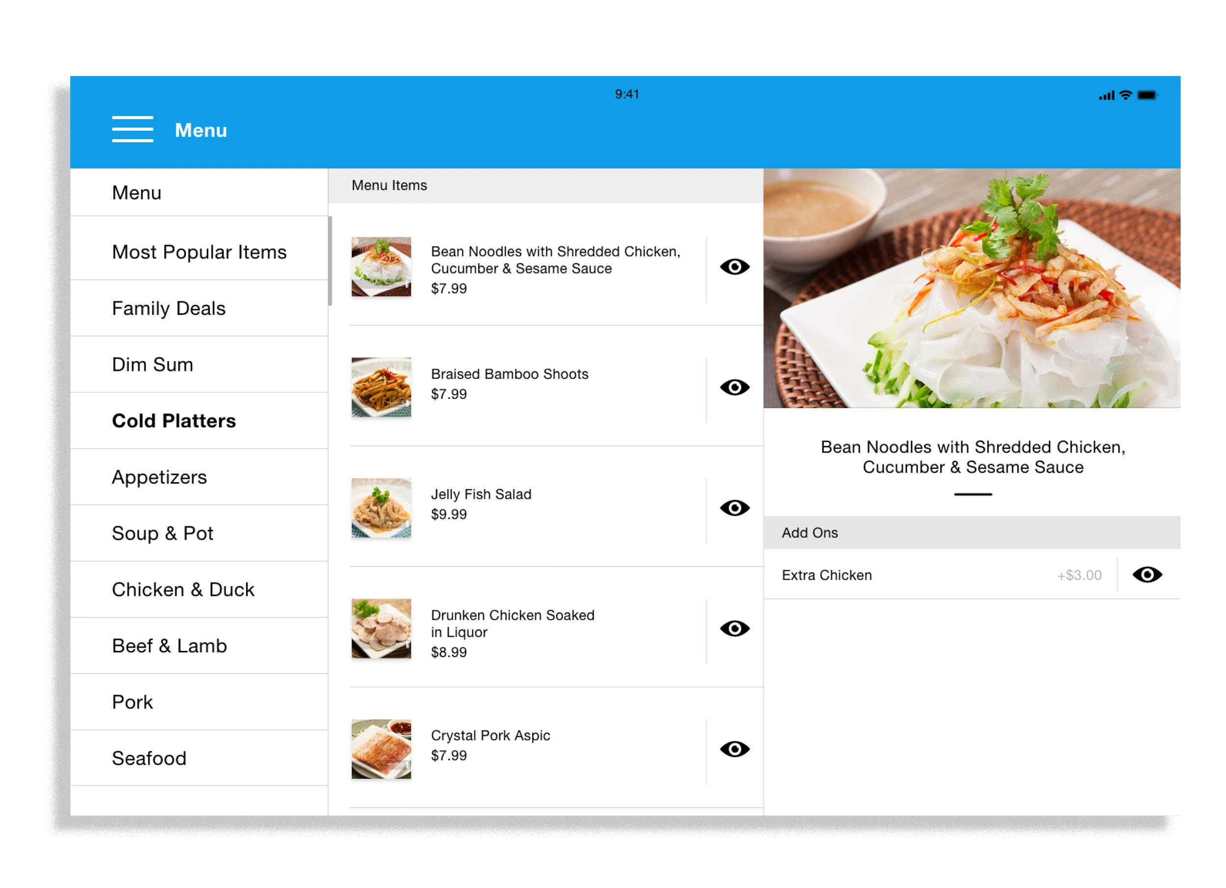 Vendor Out restaurant tablet menu editor